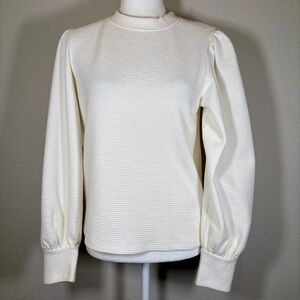 NWT Anthropologie Maeve Cream Textured Pullover Top Size Small